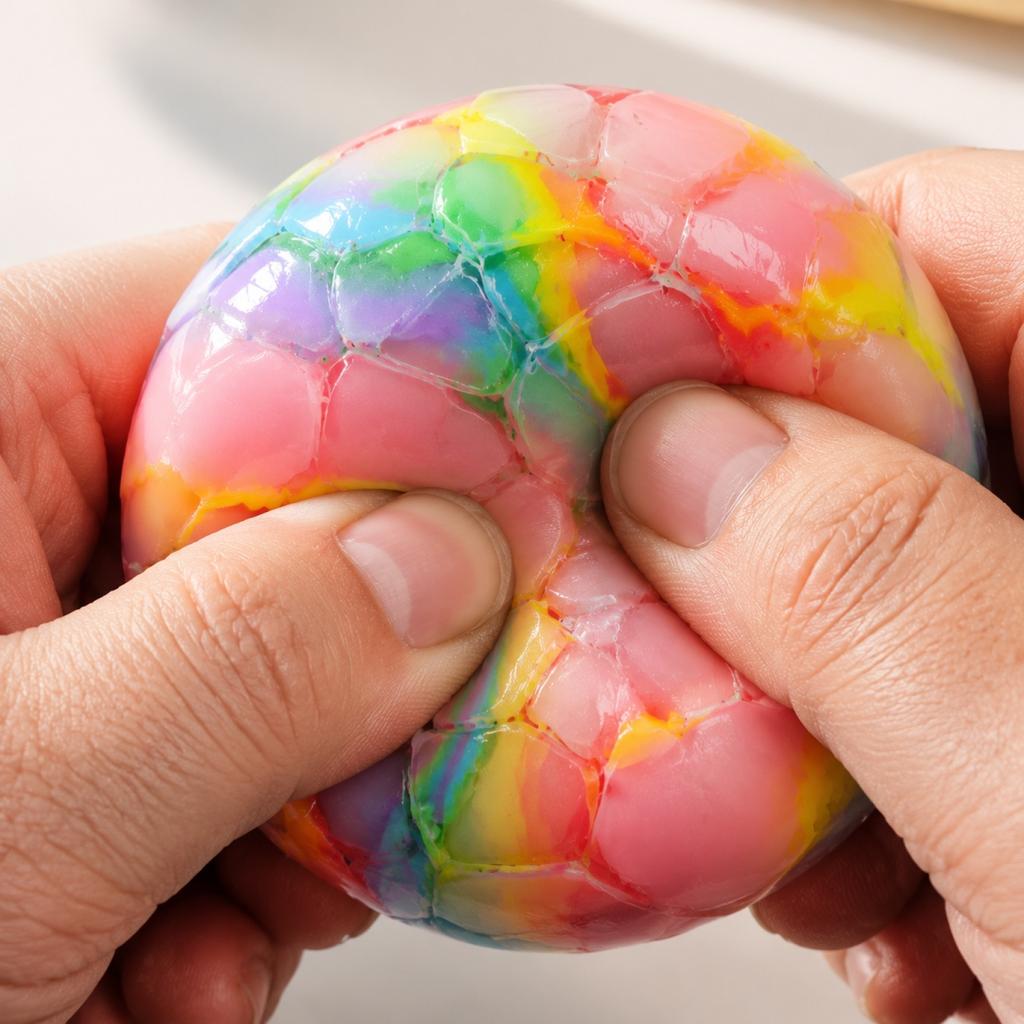 Creative Stress Relief Ball for Office Desk Squeeze Toy for Hand Exercise and Relaxation for Adults and Kids Uniquely Textured Surface