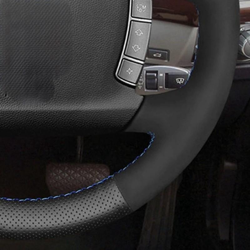 Black  Leather Suede Car Steering Wheel Cover For BMW 7 Series E65 E66 730Li 740Li 745Li 750Li 755ih 760Li 2001-2008