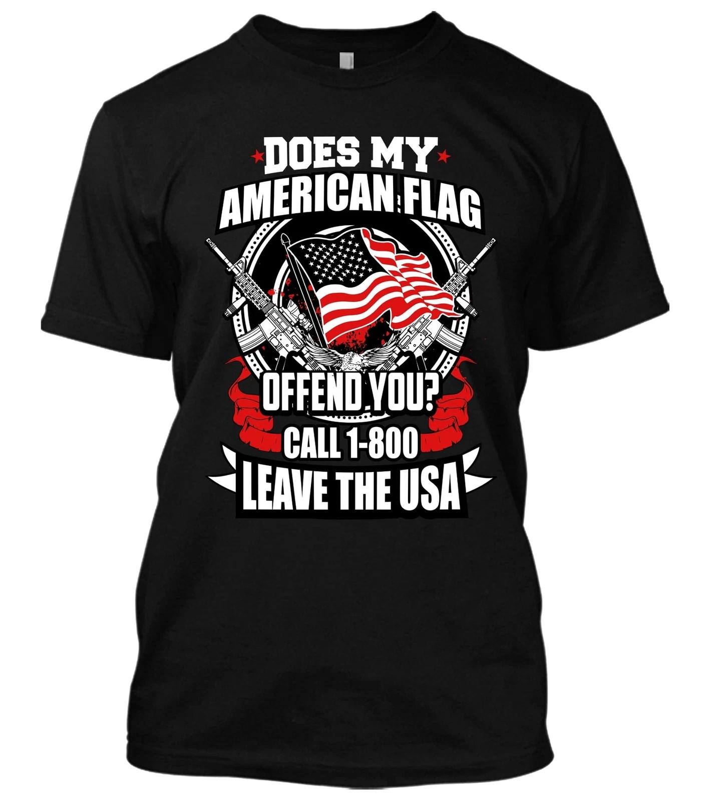 American flag offend you 2nd Amendment trump Shirt Gun Rights Patriotic T-shirt L