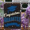 2D Flat - 8X12 Inch Vintage Aluminium Metal Sign for Graduation, Featuring A Rustic Design That Says 'Congratulations! Graduates'. Perfect for