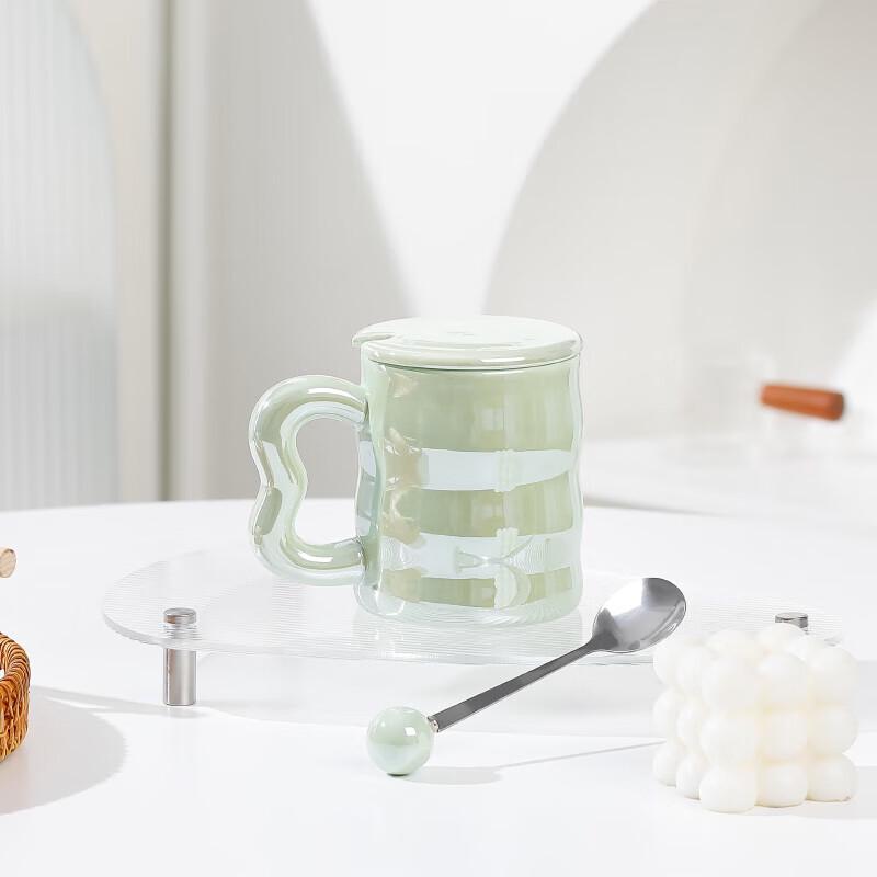 Pearl Luster Curved Ceramic Mug