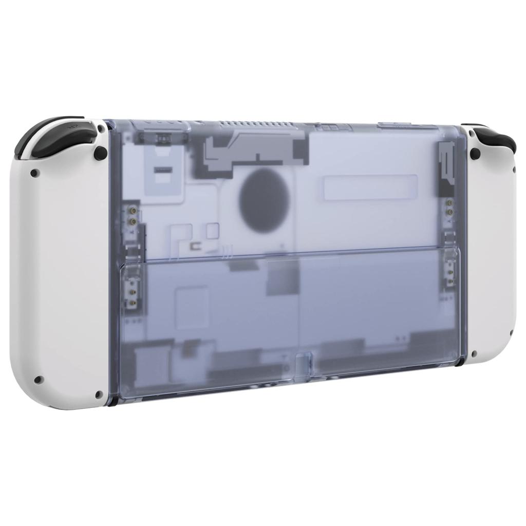 Carcasă de schimb DIY pentru console eXtremeRate Switch compatibilă cu placa spate OLED, cu suport și consolă Glacier neinclusă -