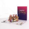 New 3D Happy Birthday Card Pop Up Four-Layer Birthday Cake Gift Card Foldable Best Wishes Mother's Day Card Birthday Party