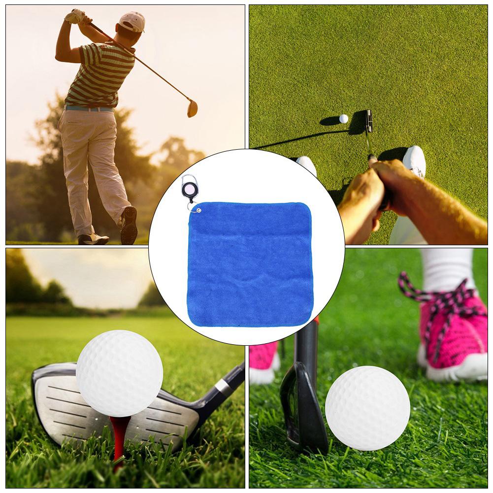 1 pcs Double-sided Plush Cotton     Cleaning Towel Cloth with Pulling Rope Buckle(blue )