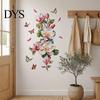 Decorative PVC Wall Murals Magnolia Butterfly Decal, Self Adhesive Waterproof Home Decor Sticker for Creative Gift Living Room Bedroom, Elegant