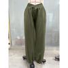 Fall Winter New Women's Elastic Waist Pockets Drawstring Cuffed Loose Casual Trousers