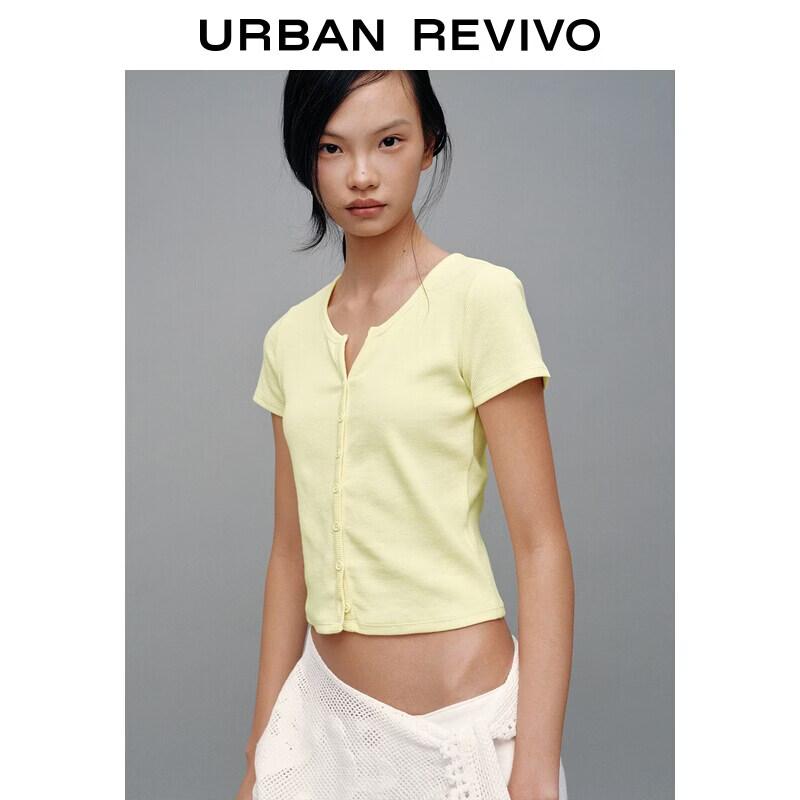 UR2026 Women's Casual Textured Slim T-shirt