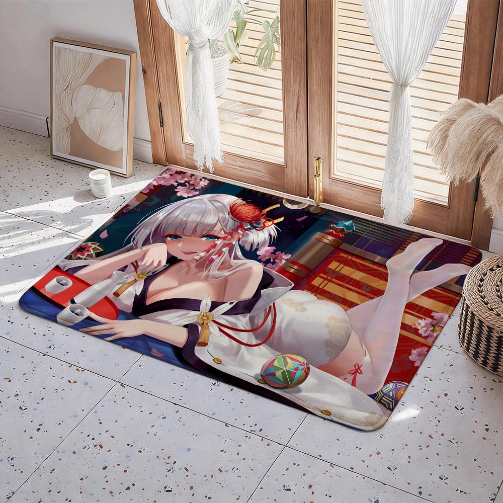 Game A Azur Lane Floor Mat Eco Flannel Doormat Non Slip Odorless Indoor Floor Rug Soft Short Plush Home Mat