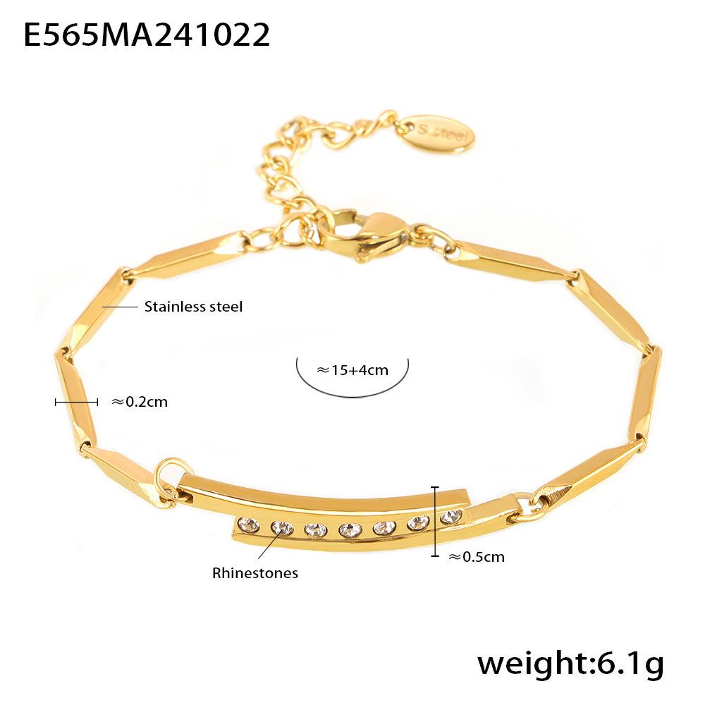 Qiong Yao 18K Gold-Plated Rhinestone & Beaded Chain Bracelet - Elegant Gift for Her