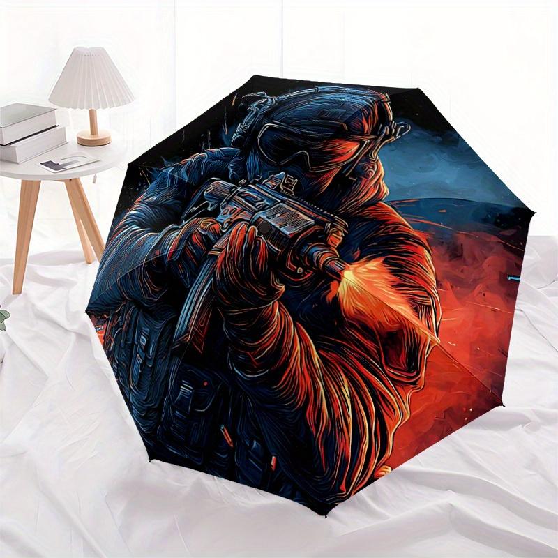 1pc Call of Duty Windproof Automatic Umbrella, Portable Folding Design, Lightweight for Women/Men280