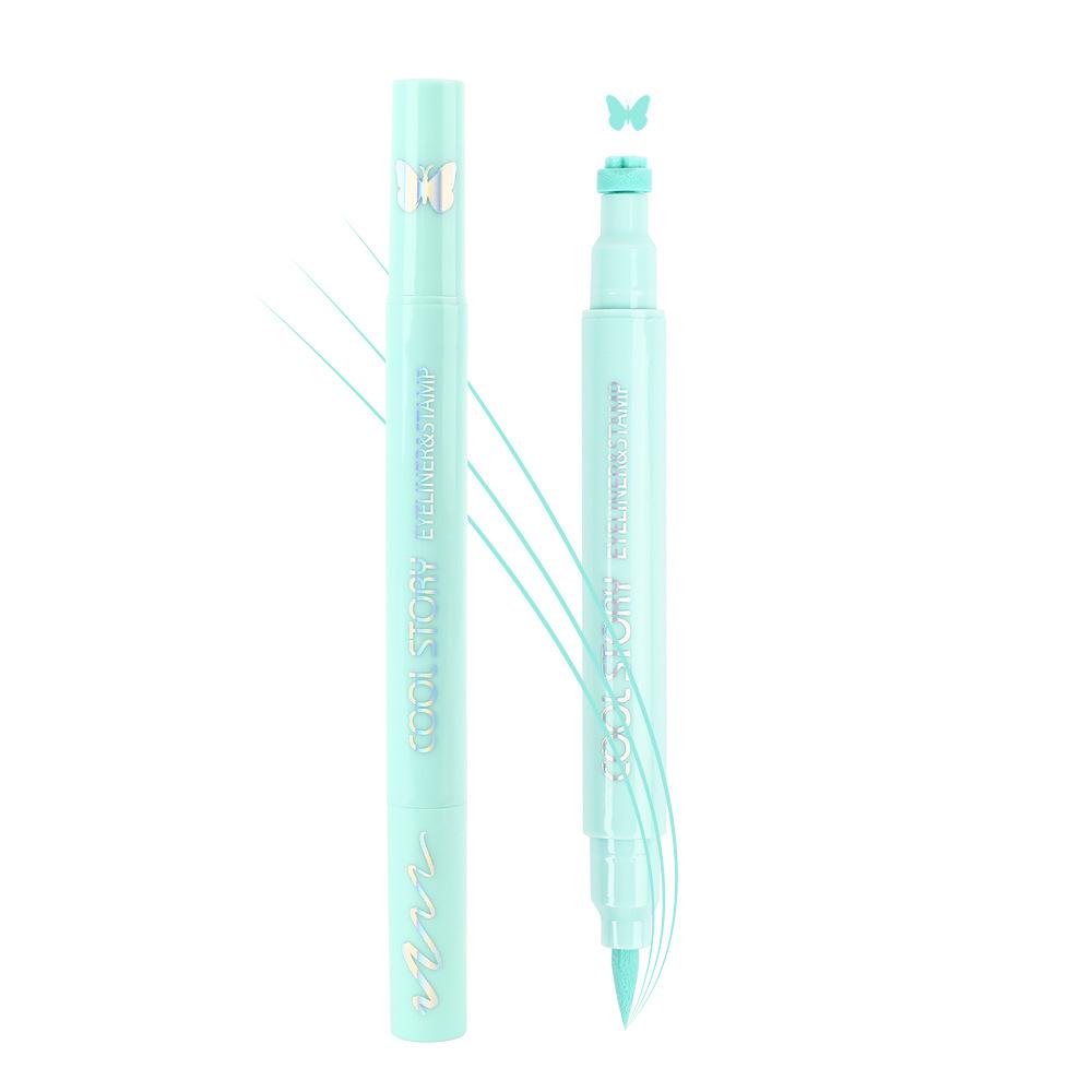 Dual-Ended Matte Eyeliner: 2-in-1 Liquid Pen with Stamp Dot, Long-Lasting, Quick-Dry, Waterproof, Smudge-Proof