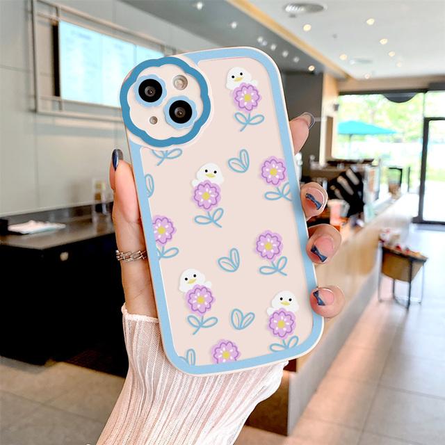 Custodia per telefono con bumper a fiori per custodie per iPhone 13 Pro iPhone 11 12 13 14 Pro Max Xr Xs X Custodia per telefono iPhone11 Copertura posteriore in silicone morbido
