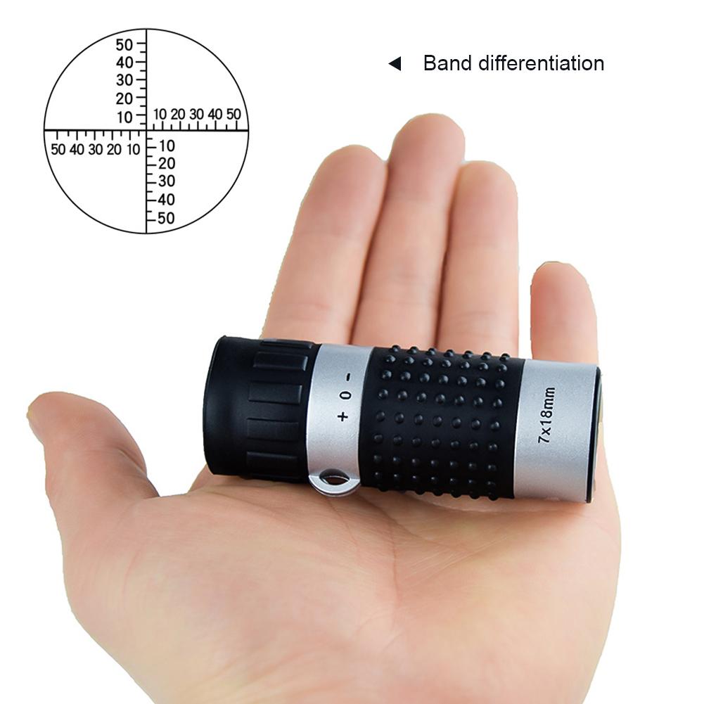 7×18 Mini Bärbart Monokulärt Teleskop Med Skalplatta Högförstorande Avståndsmätare Kikarsikte