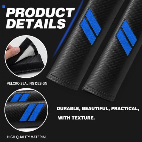 2pcs for Dodge Charger Sedan Blue Color Soft Safety Seat Belt Shoulder Pad Cover