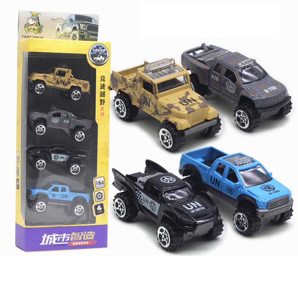 

1/64 масштабная игрушка-пикап, 4 шт., модель внедорожника, сплав, реалистичная гоночная игрушка-пикап для комплектов моделей автомобилей 1/64-Size:7.5-8.5cm,4Pcs