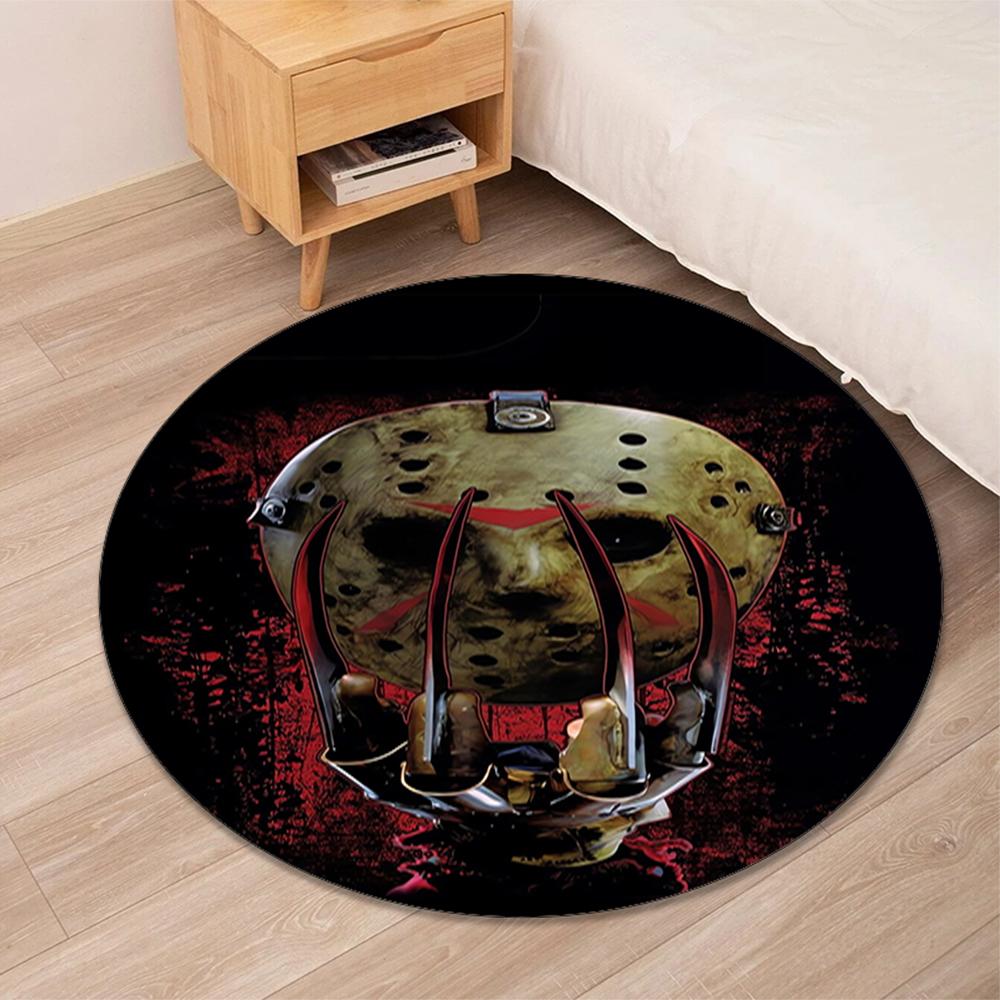 Friday the 13th Printed Round Rug Carpet Chair Rug Area Rug Entryway Doormats,for Office Chair Living Room Bedroom Kitchen Room.