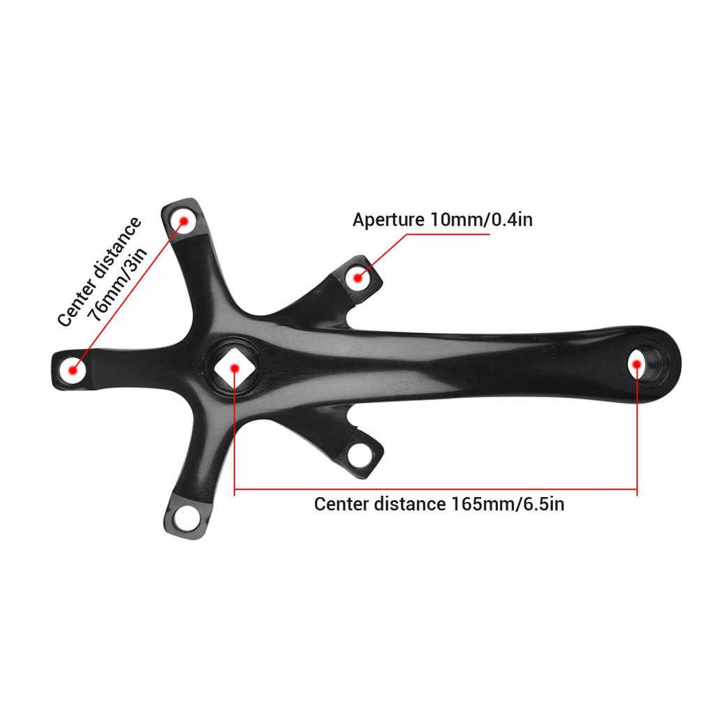 165mm Fahrrad-Kurbelgarnitur, Aluminiumlegierung, Stabile Konstruktion, Kurbelarm-Set, für Reisen