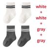 4 Pairs/set Babys Boys Striped Socks Pure Cotton Ribbed Toddler Boys Ankle Socks Pack Soft Kids Accessoies Clothes For 0-5Y Boys