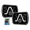 2PCS 7 Inch LED Headlights, 5x7   7x6   Rectangular LED Headlights with High Low Beam DRL Turn Signal Replacement for