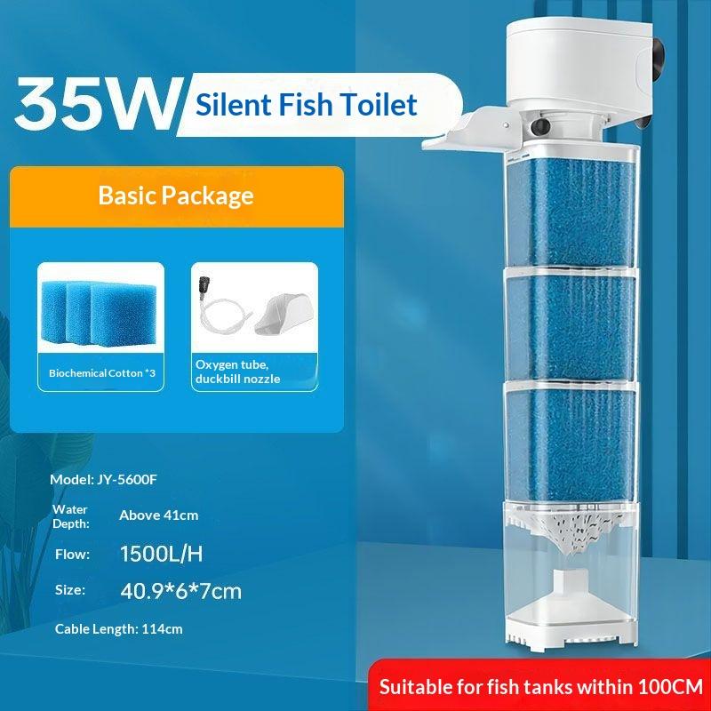 All-in-One Aquarium Filter Pump, 6 Functions for Clean Water & Oxygen, Silent Internal Filter Aerator Wave Maker, 220V