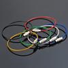 Stainless Steel Wire Keychain Ring Key Keyring Circle Rope Cable Loop Outdoor Camp Luggage Tag Screw Lock Gadget