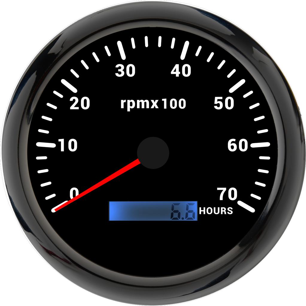 Universal 110MM Speed Tachometer with 3k/4k/6k/7k/8k RPM Meter for Car Boat Marine 7 Color LED Digital Tach Hourmeter Sensor M18