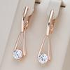 Kienl Simple Shiny Natural Zircon Drop Earring For Women Luxury  Rose Gold Color Long Earring High Quality Daily Jewelry