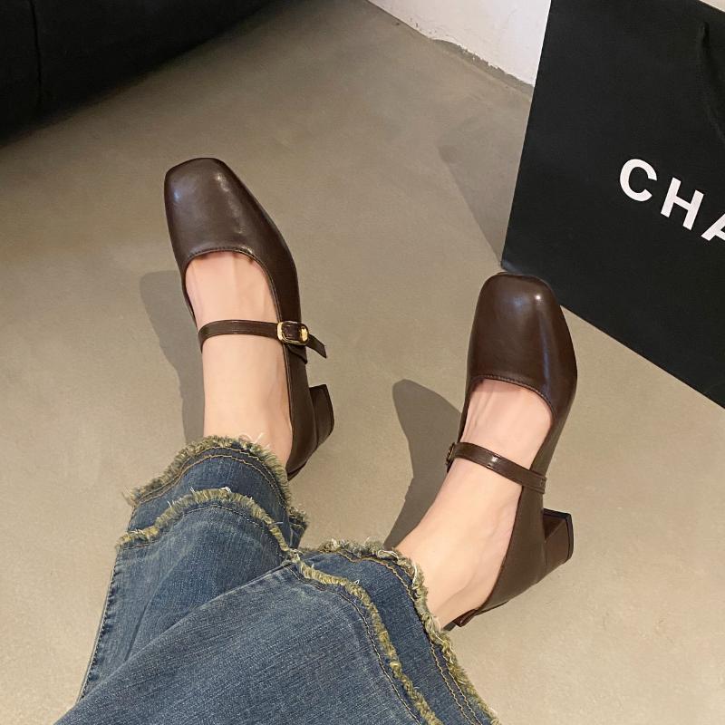 Fashion 2024 Fashion Women's Shoes Shallow Women's High Heels Hot Sale Buckle Strap Dress Pumps Women New Solid Heels Womenzapatos Mujer