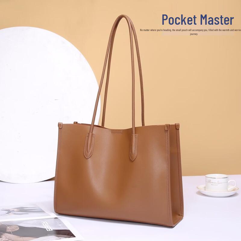 

Douxiaozhu Мягкая кожаная большая сумка-тоут на плечо