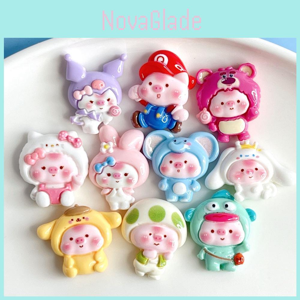 Cute Cartoon Pig Resin Accessories For Diy Phone Cases And Hair Accessories Cream Glue