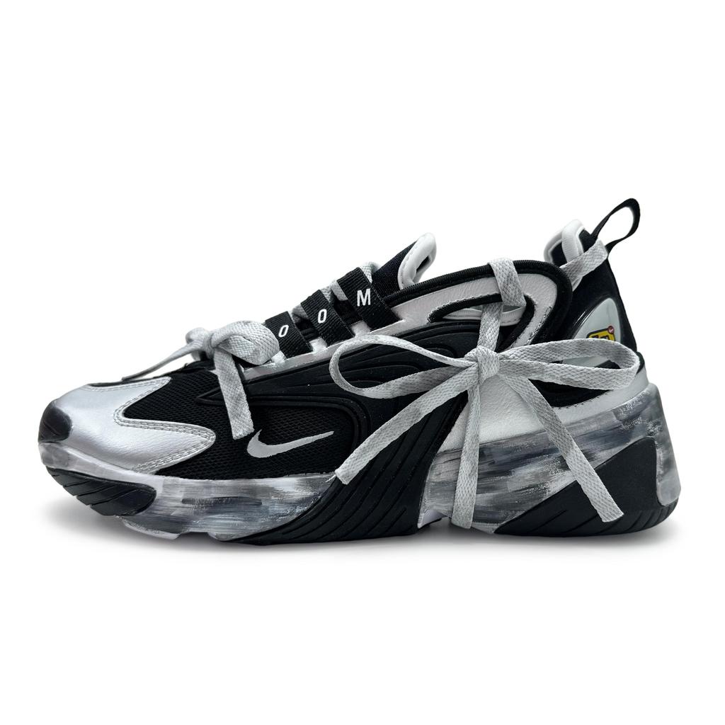 Nike Zoom 2K Slip Resistant, Abrasion Resistant, Breathable Mid top Training Running Shoes Women's Black Silver AO0354-100(Team80-)