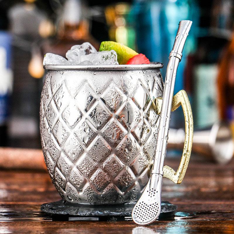 1PCS Cocktail Cup 550ml Hammered Copper Plated Moscow Mule Mug - Beer/Coffee Cup for Enhanced Flavor Experience Tazas Bar Tool