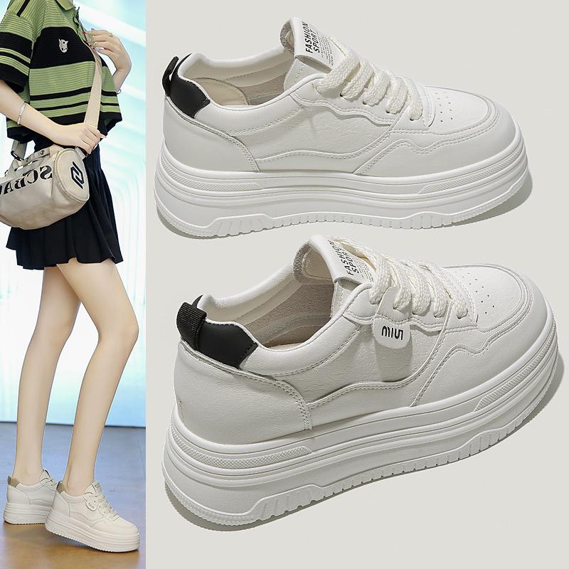 Summer new versatile casual bread shoes heightening muffin sports board shoes platform white shoes women