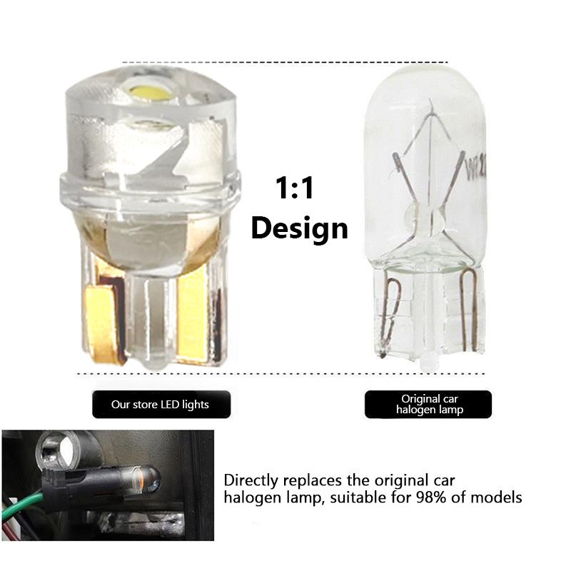 SEAMETAL 10pcs Car LED T10 W5W Signal Light 12V Auto Interior Dome License Plate Reading Wedge Side Lamps