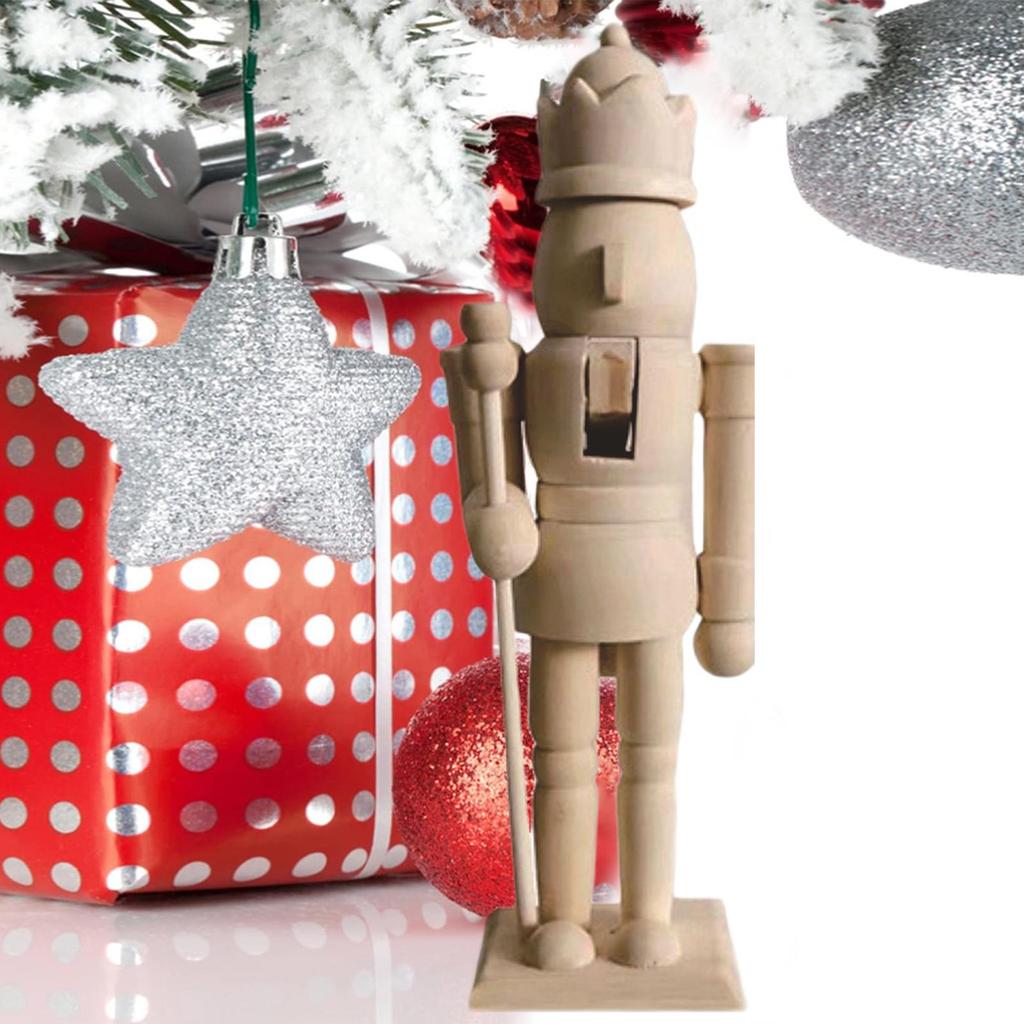 20cm Wooden Nutcracker Unpainted Handicraft Paint Your Own Nutcracker Figures Wood Nutcracker Unfinished With Paint Kit For Kids