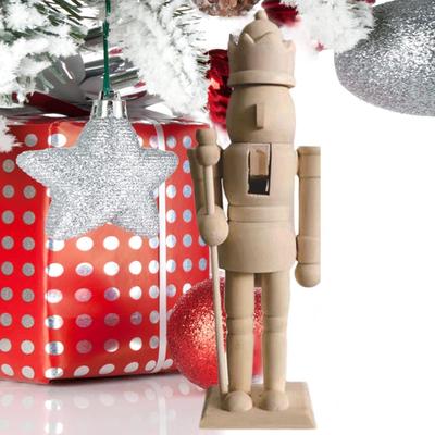 20cm Wooden Nutcracker Unpainted Handicraft Paint Your Own Nutcracker Figures Wood Nutcracker Unfinished With Paint Kit For Kids