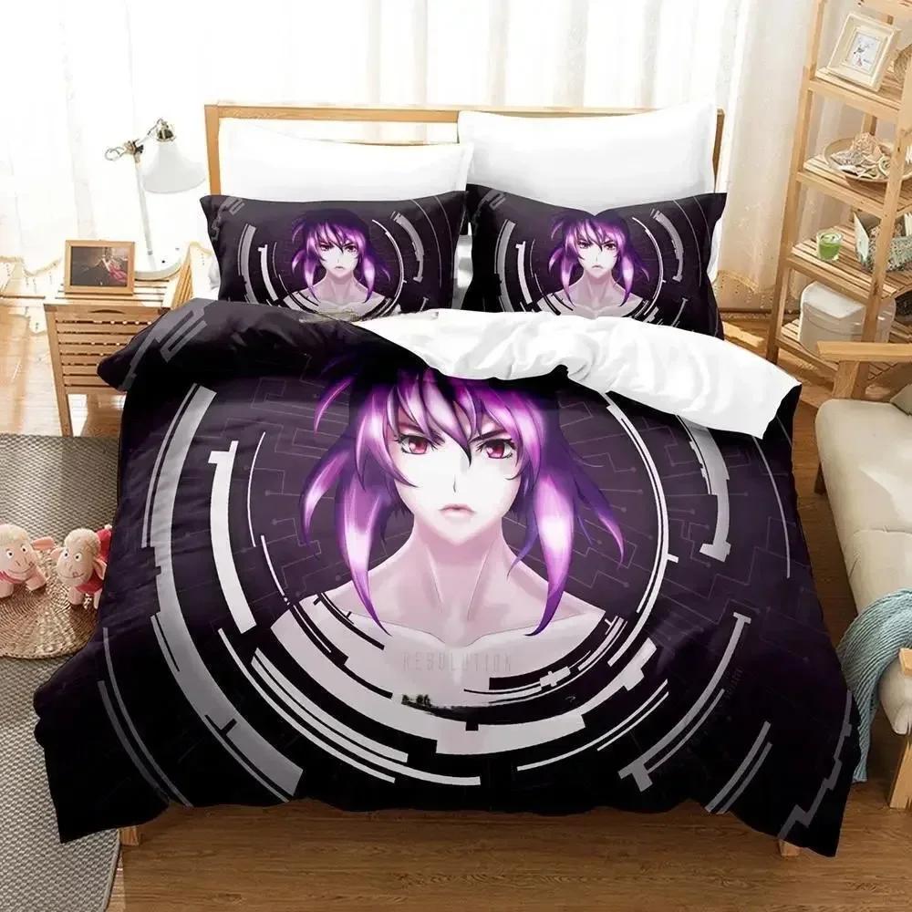 

Ghost In The Shell Постільна білизна Односпальна Двоспальна Повна Королівська Розмір Кінг Набір для ліжка Дорослий Дитяча Спальня Комплекти підковдр 3D Аніме Набір простирадл EU Single(135*200cm)3pcs