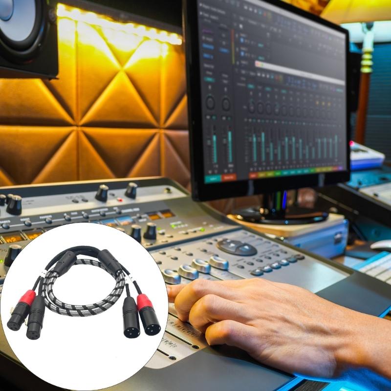 Professional Double Male To Female Microphone Cable For Studio Recording And Live Performances With Braided Jackets