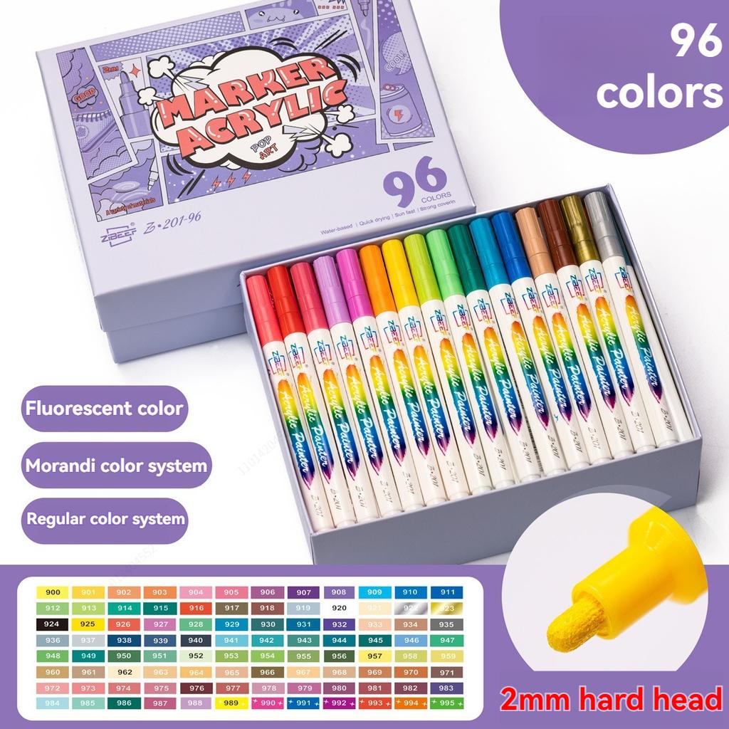 12-120 Colors Acrylic Paint Markers Pens For Fabric Rock Painting Markers Paint Pen Ceramic Glass Canvas DIY Art Making Supplies