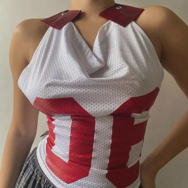 

Летний облегающий топ-камезоль без спинки на шнуровке - Стиль горячей девушки Large белый