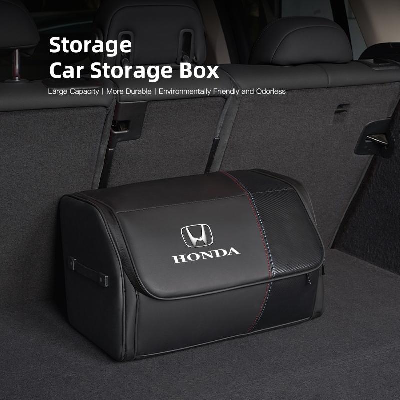 Car High-capacity Leather Storage Bag Car Trunk Organizing Box For Honda Civic Accord Fit Jazz Pilot CRV Odyssey Passport City