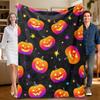1 Stück Halloween-Kürbis-Thema, schwarz-orange Flanelldecke, weich, geeignet für Sofa, Bett, Büro, Ganzjahresgebrauch.