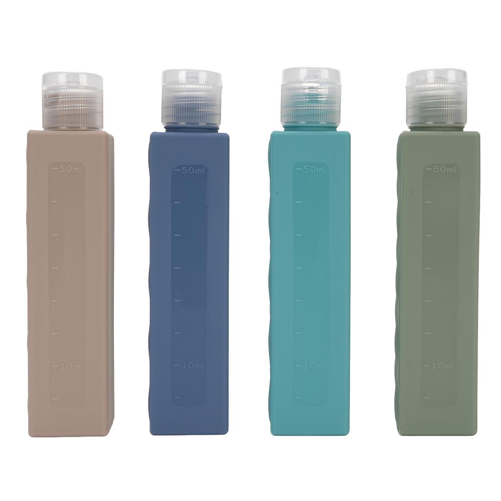 4 in 1 Portable Travel Bottles Set Lk Proof Wide Mouth Cute Silicone Travel Container for Outdoor Use