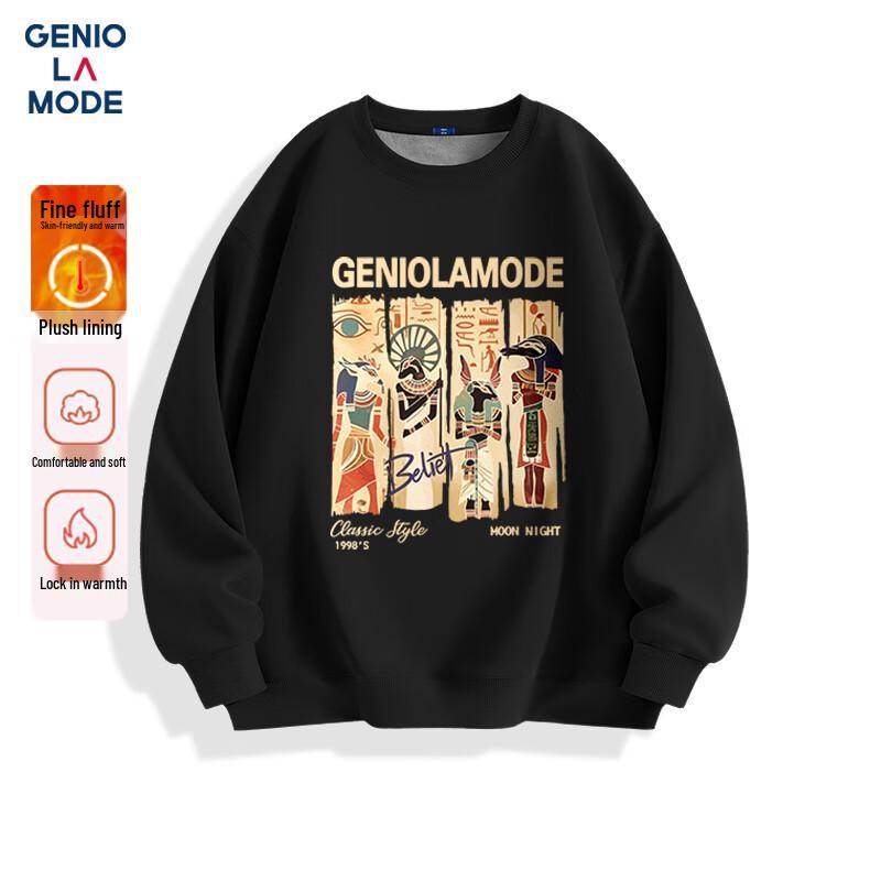 

GENIOLAMODE Men s Fleece-Lined Crewneck Sweatshirt 2XL