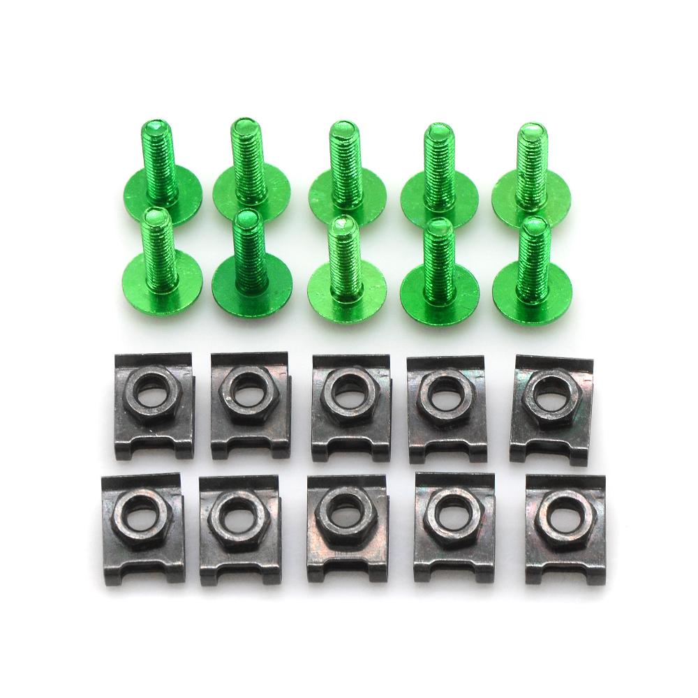 10 pcs 6MM CNC Universal Motorcycle Accessories Fairing body work Bolts Screws For kawasaki Z300 Z750 Z750R Z750S
