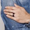 Mode 8 MM männer Edelstahl Ringe Blau Rot Bunte Nut Abgeschrägte Kante Hochzeit Verlobungsring männer Jahrestag schmuck