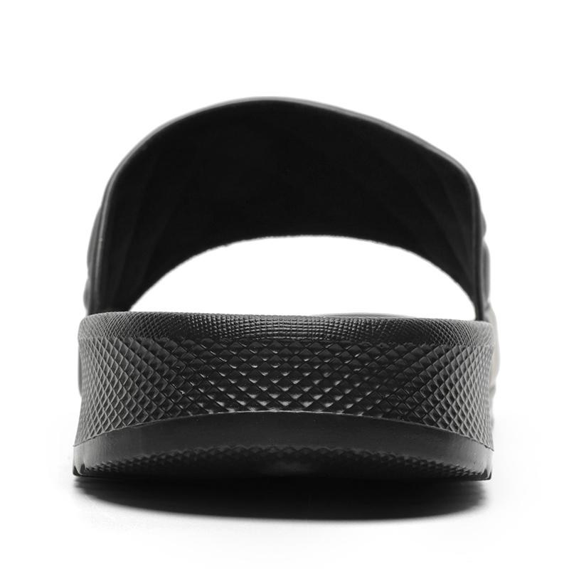 Men's Quilted Slide Slippers, Black, Pure White, Lightweight Comfort Indoor Home Shoes with Fashion Logo