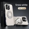 Luxury Magnetic Leatherette Bracket Phone Case For IPhone 16 15 14 13 Pro Max Magsafe Wireless Charging Hidden Stand Back Cover