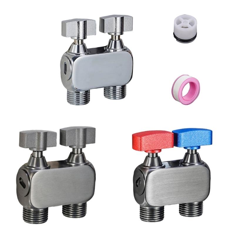 Manual Double Outlet Brass Sprayer for Bathroom Hygienes Pet Care and Laundry Threaded Valves with Leakproof Structure