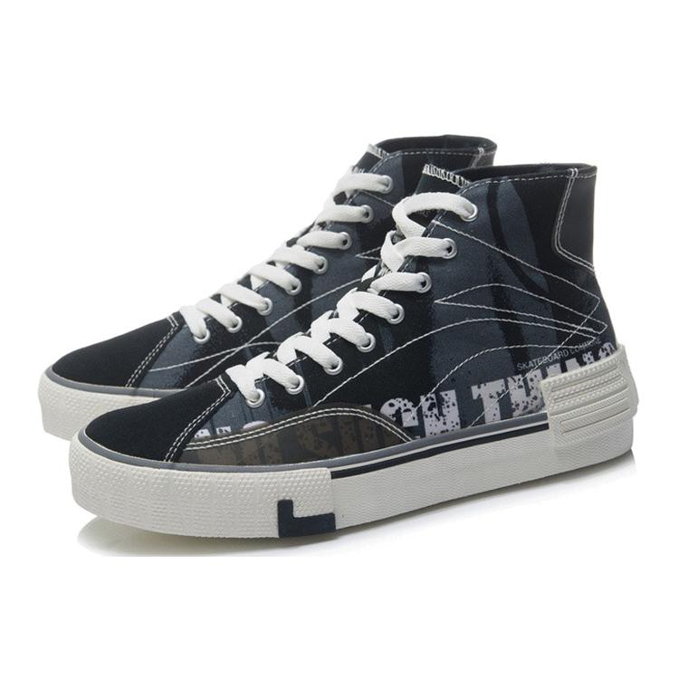 Li Ning Trendy Abrasion Resistant High top Skateboard Shoes Women's Black AETR002-1